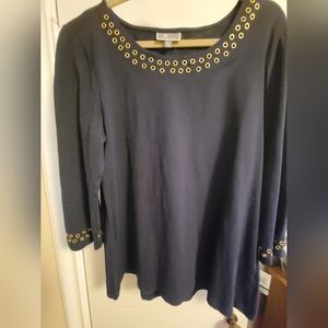 Dark blue JM collection top NWT size L.